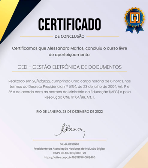 Certificados para cursos online